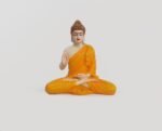 13" Calm Posture Buddha comes in orange colour.