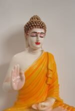 13" Calm Posture Buddha comes in orange colour. - Image 4
