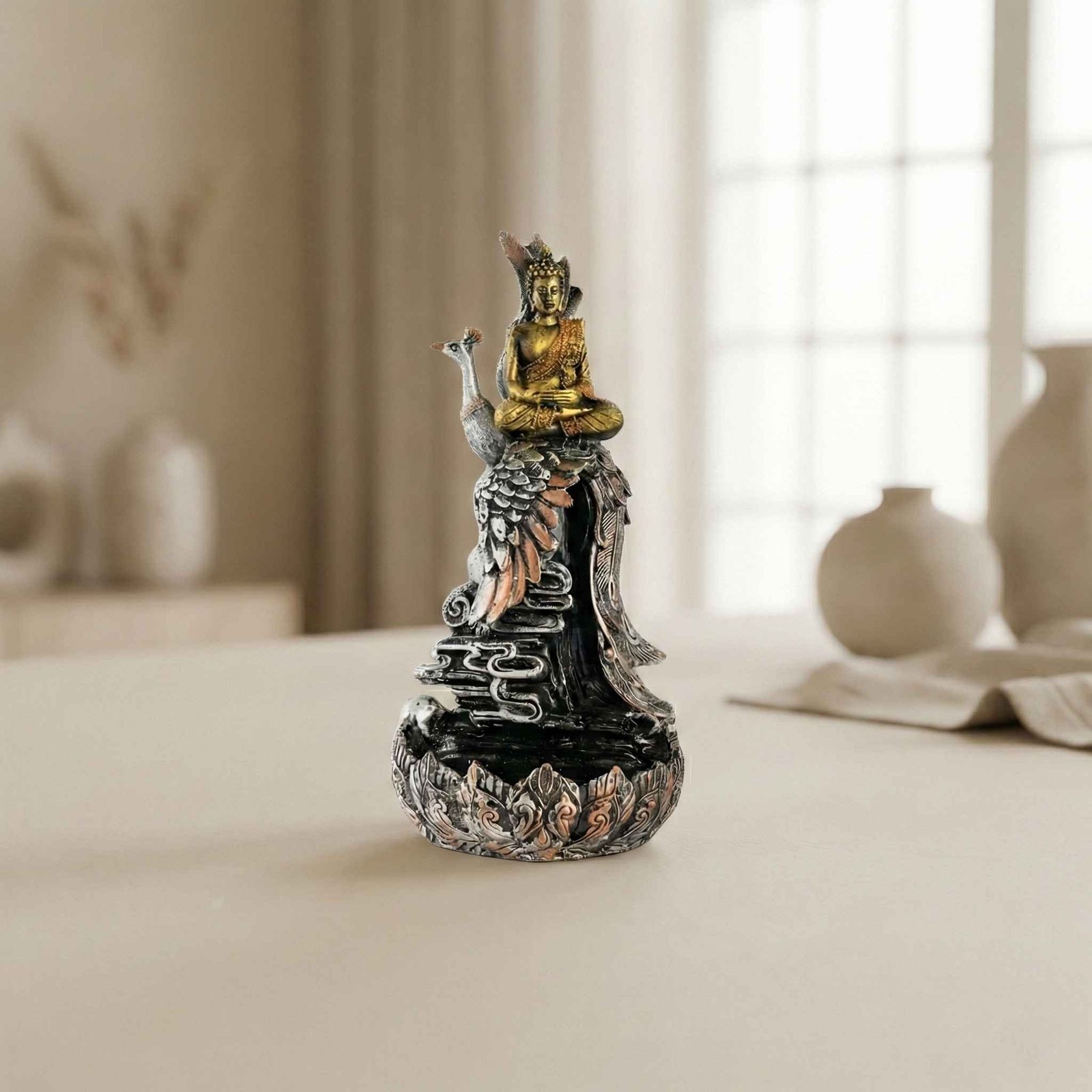 Made with LogoLicious Add Your Logo App TCG 8.75" Buddha Fog Fountain - Image 1
